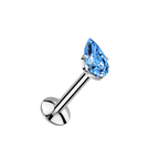 Teardrop Sparkle Titanium Flatback Stud