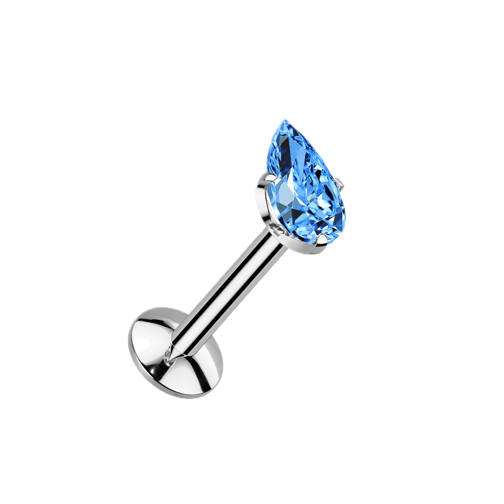 Teardrop Sparkle Titanium Flatback Stud