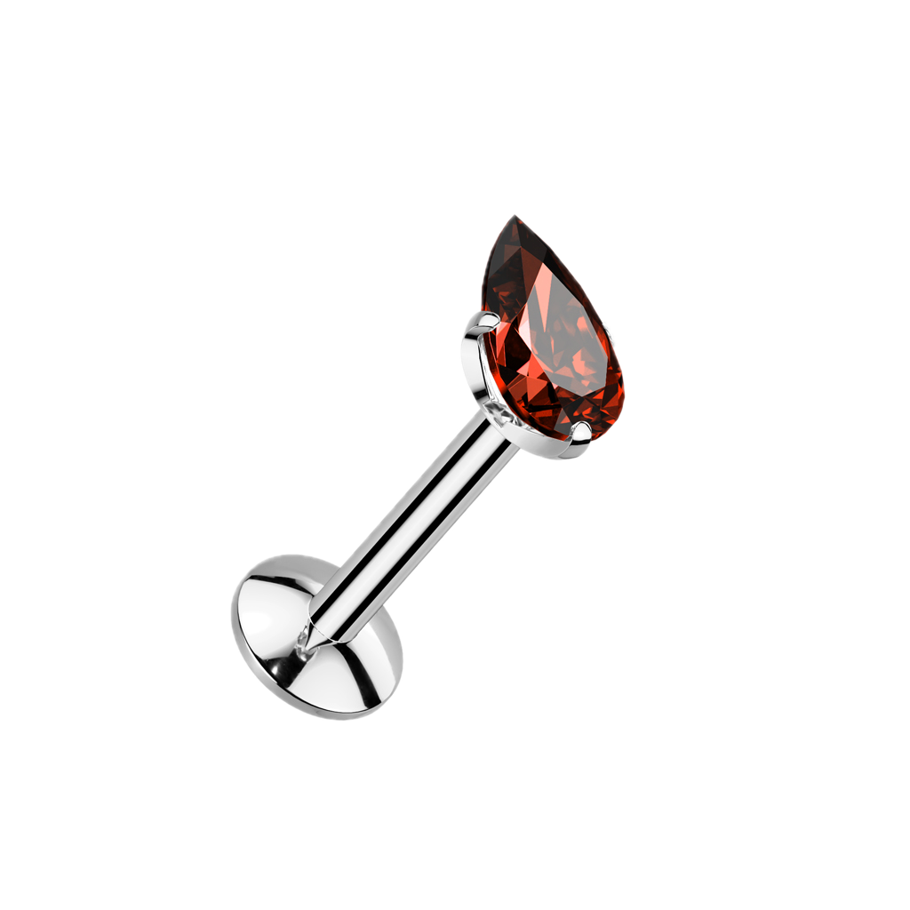 Teardrop Sparkle Titanium Flatback Stud