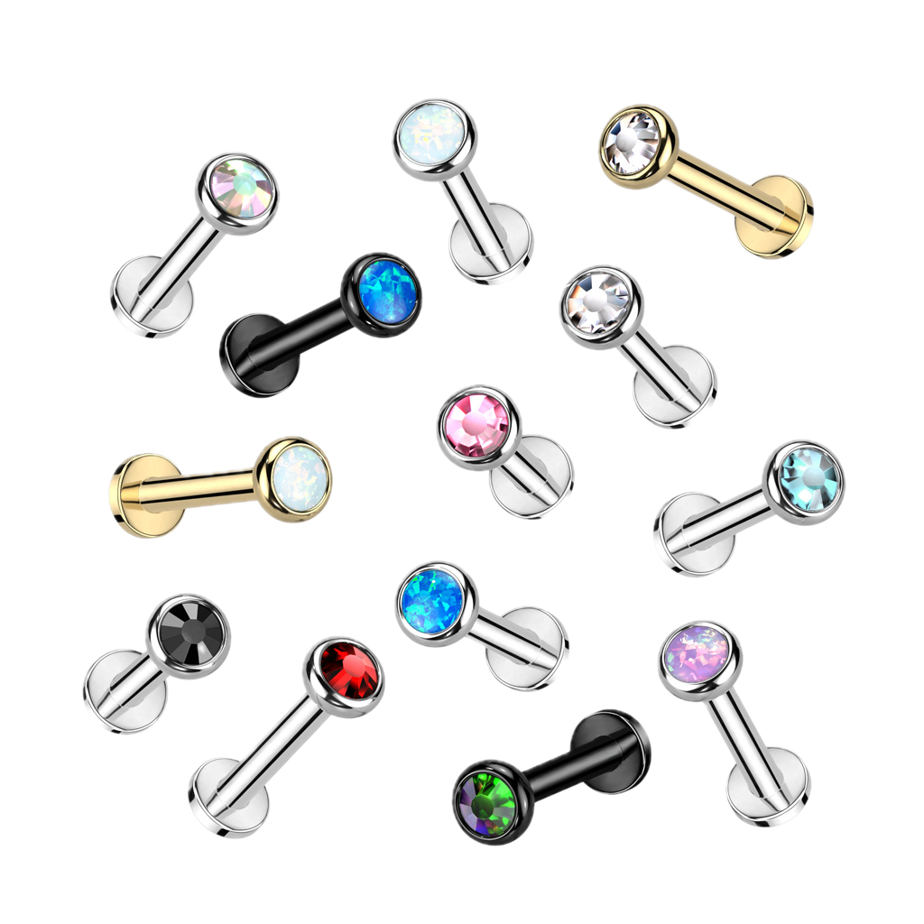 Gem Circle Titanium Flatback Stud