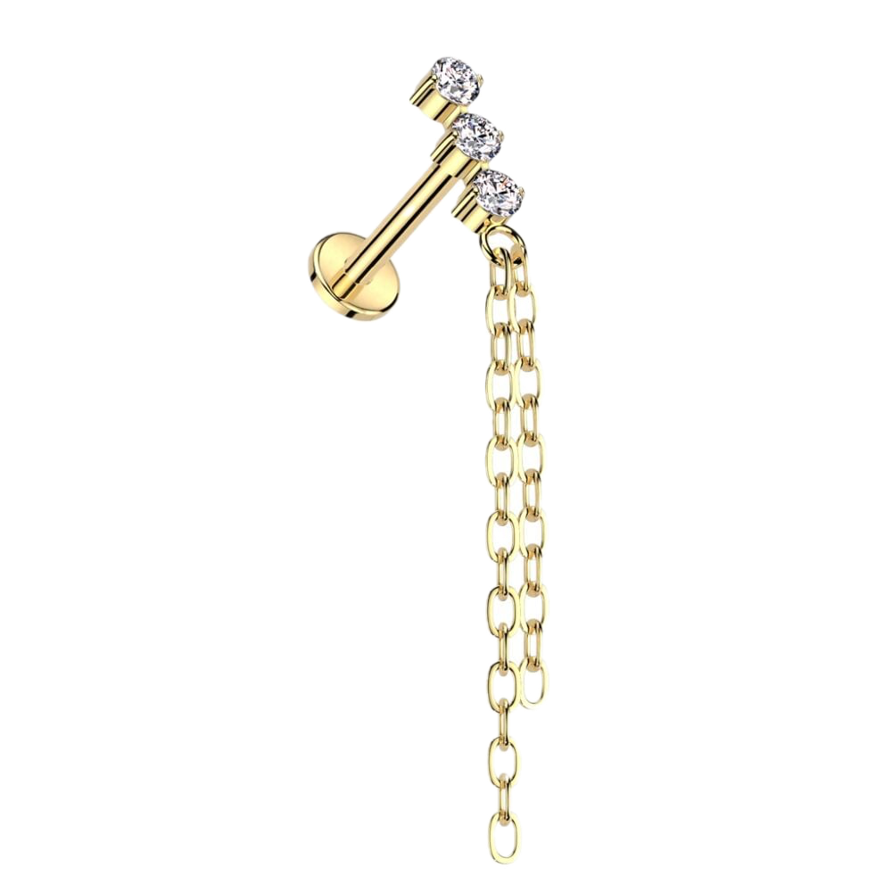 Double Charm Titanium Flatback Stud