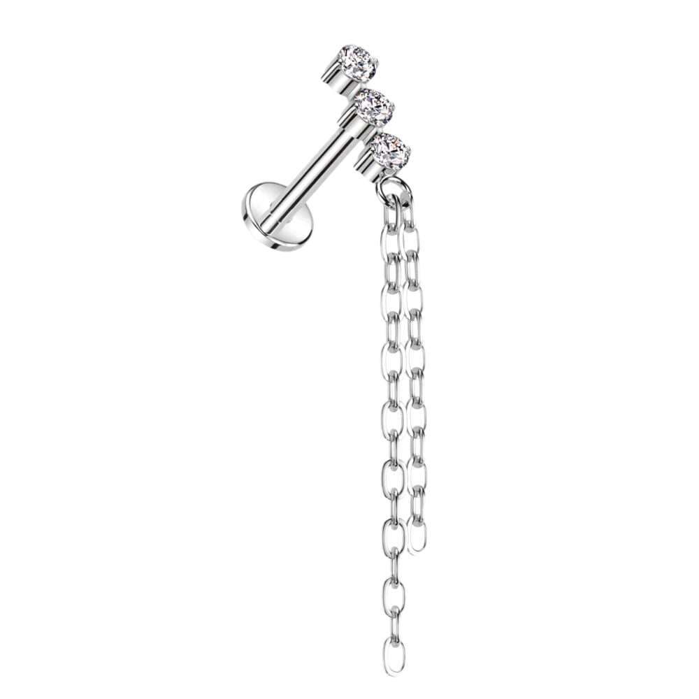 Double Charm Titanium Flatback Stud