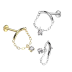 Charm Drop Titanium Flatback Stud