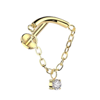 Charm Drop Titanium Flatback Stud
