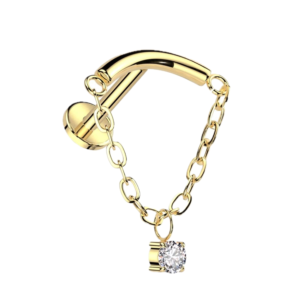 Charm Drop Titanium Flatback Stud