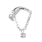 Charm Drop Titanium Flatback Stud