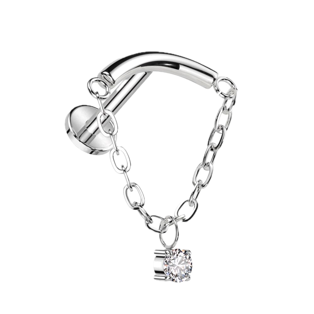 Charm Drop Titanium Flatback Stud