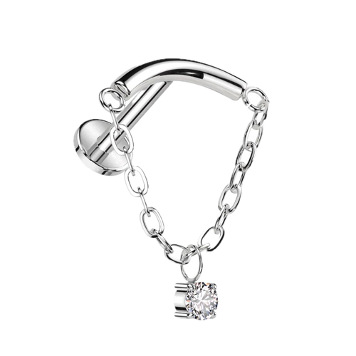 Charm Drop Titanium Flatback Stud