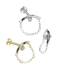 Chain Sparkle Titanium Flatback Stud