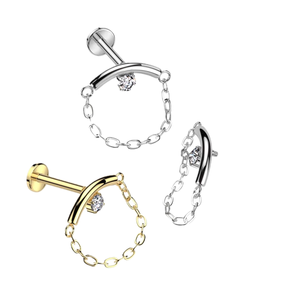 Chain Sparkle Titanium Flatback Stud