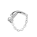 Chain Charm Titanium Flatback Stud