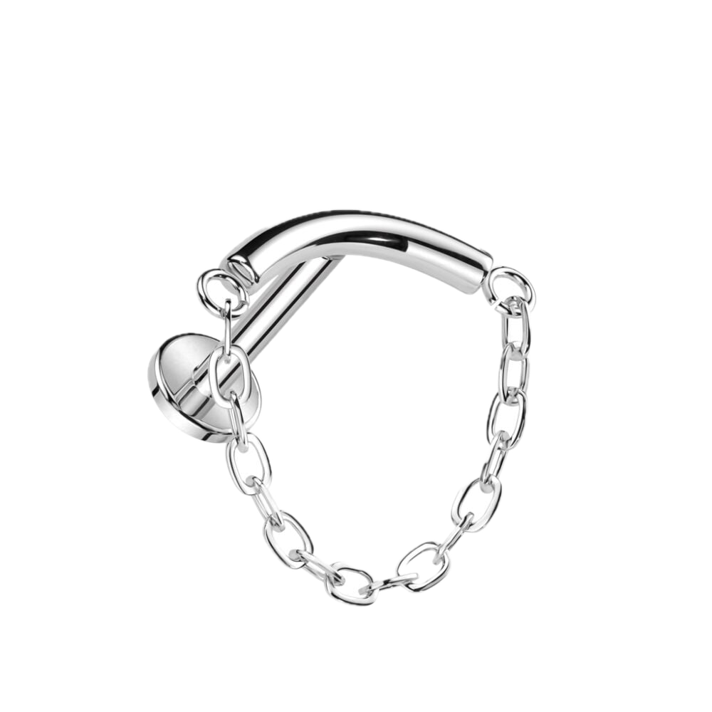 Chain Charm Titanium Flatback Stud