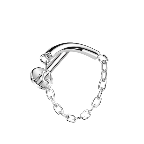Chain Charm Titanium Flatback Stud