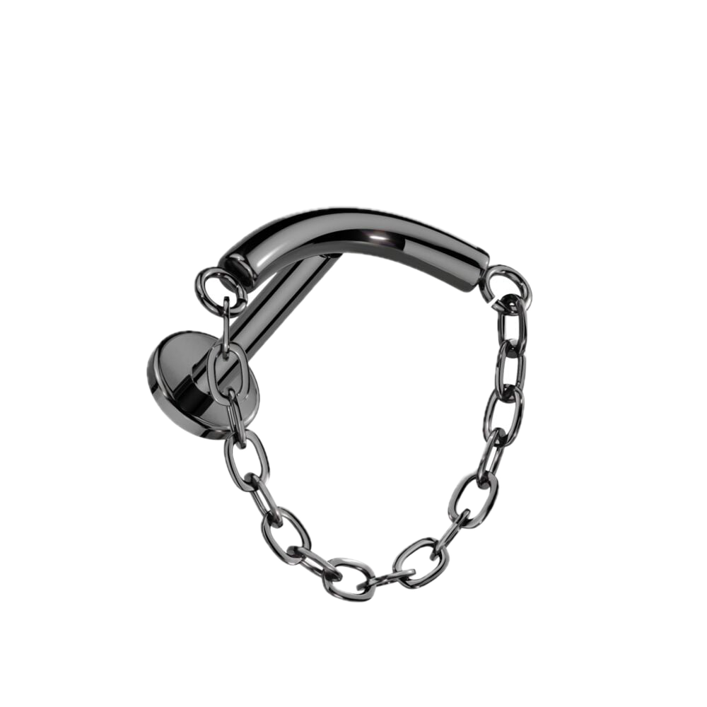 Chain Charm Titanium Flatback Stud