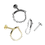 Chain Charm Titanium Flatback Stud