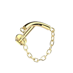 Chain Charm Titanium Flatback Stud