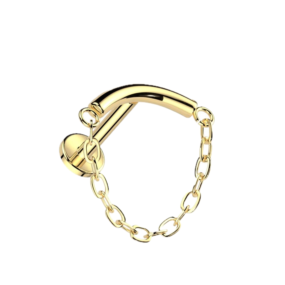 Chain Charm Titanium Flatback Stud