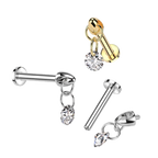 Little Drop Titanium Flatback Stud