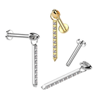 Bar Twinkle Titanium Flatback Stud