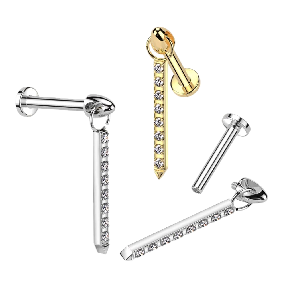 Bar Twinkle Titanium Flatback Stud