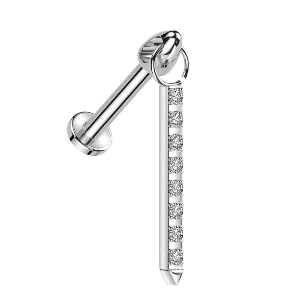 Bar Twinkle Titanium Flatback Stud