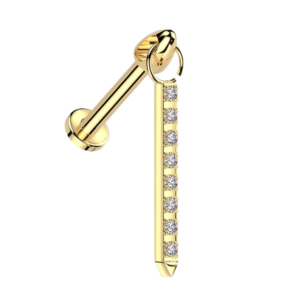 Bar Twinkle Titanium Flatback Stud