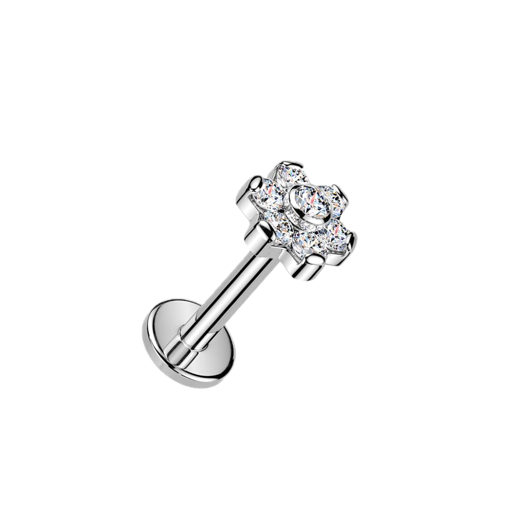 Sparkle Bloom Titanium Flatback Stud