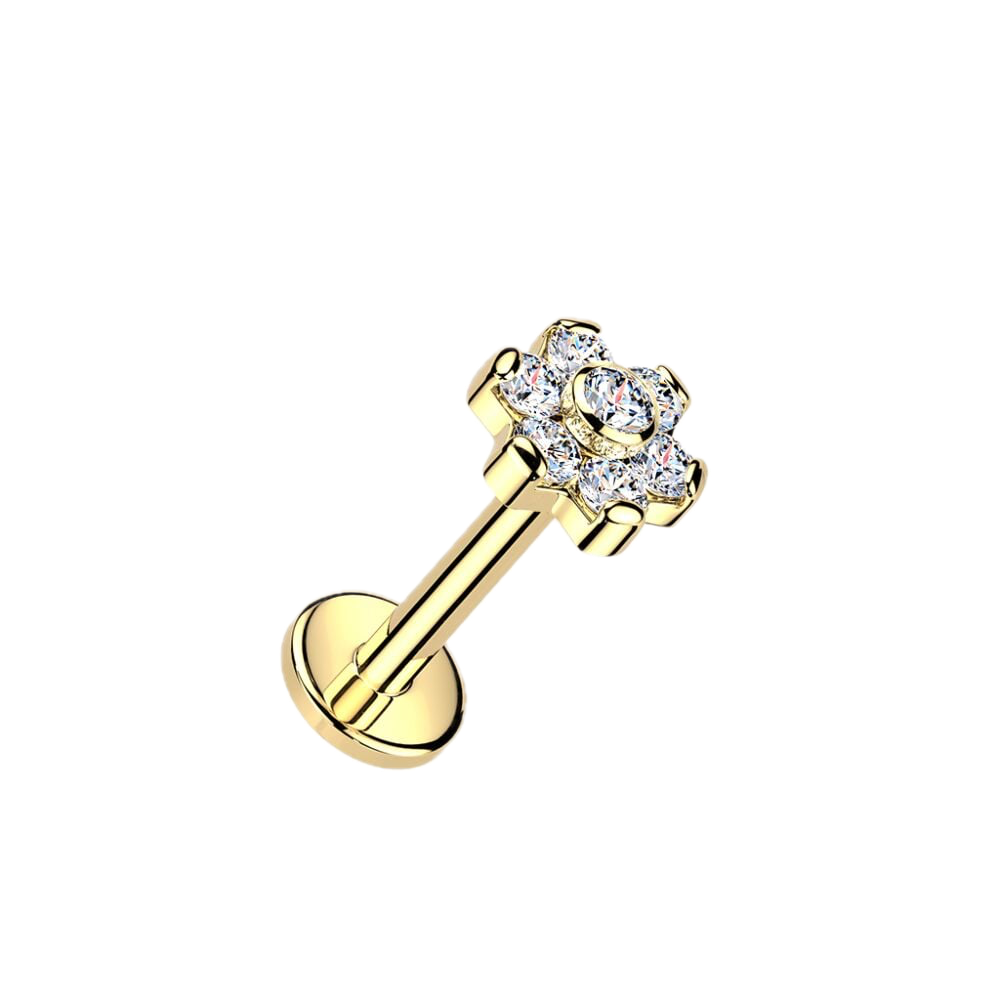 Sparkle Bloom Titanium Flatback Stud