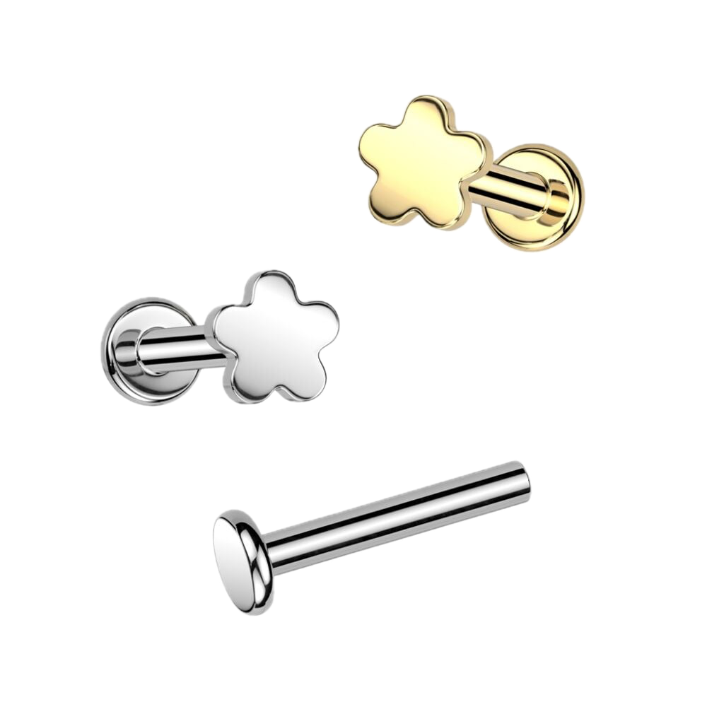 Tiny Bloom Titanium Flatback Stud