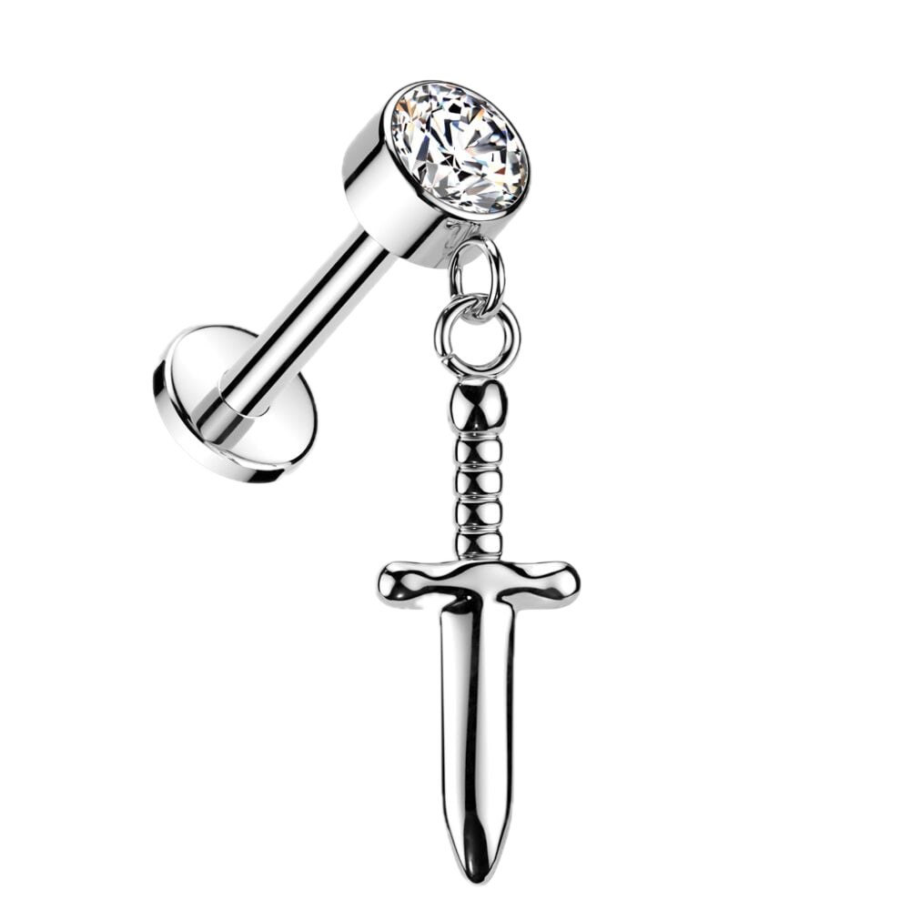 Dagger Drop Titanium Flatback Stud