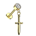 Dagger Drop Titanium Flatback Stud