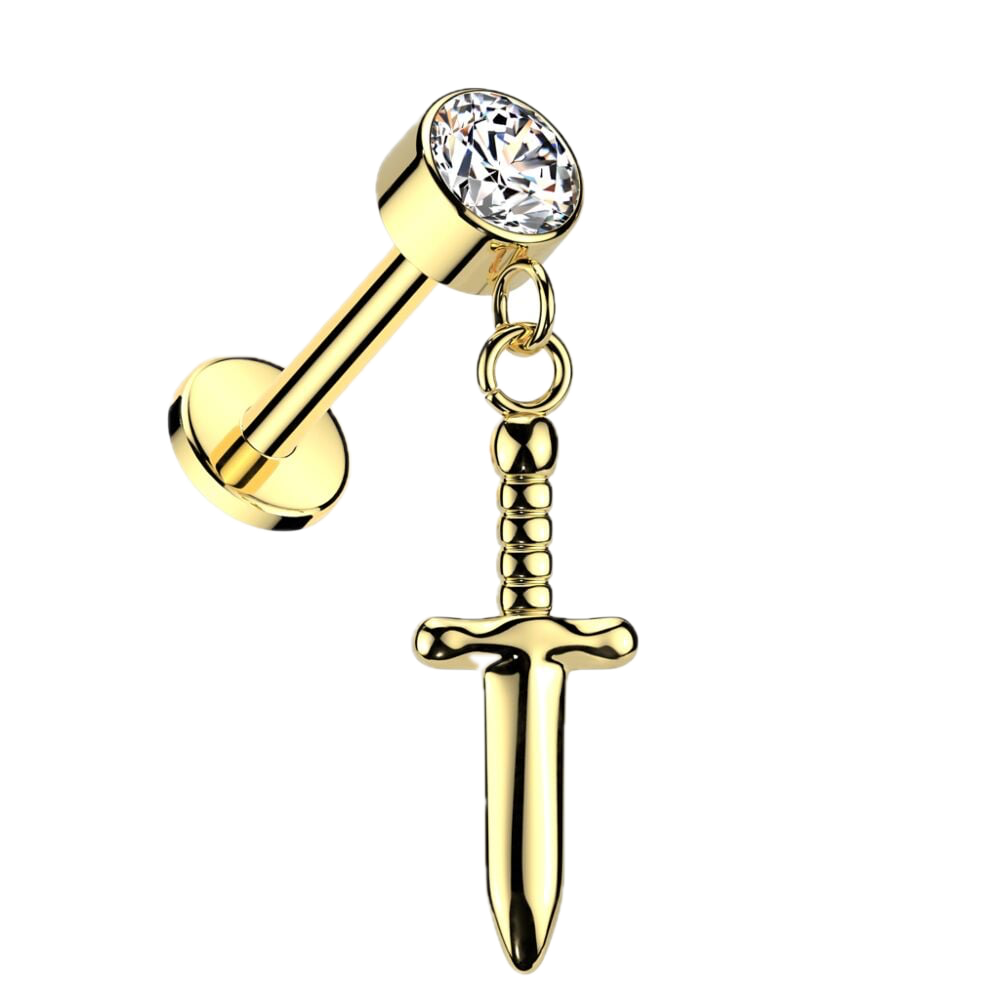 Dagger Drop Titanium Flatback Stud