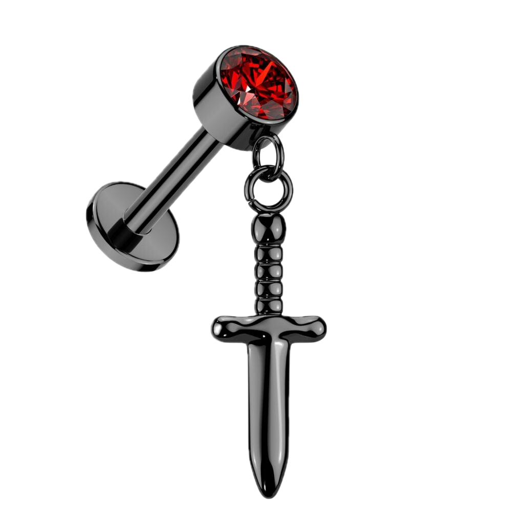 Dagger Drop Titanium Flatback Stud