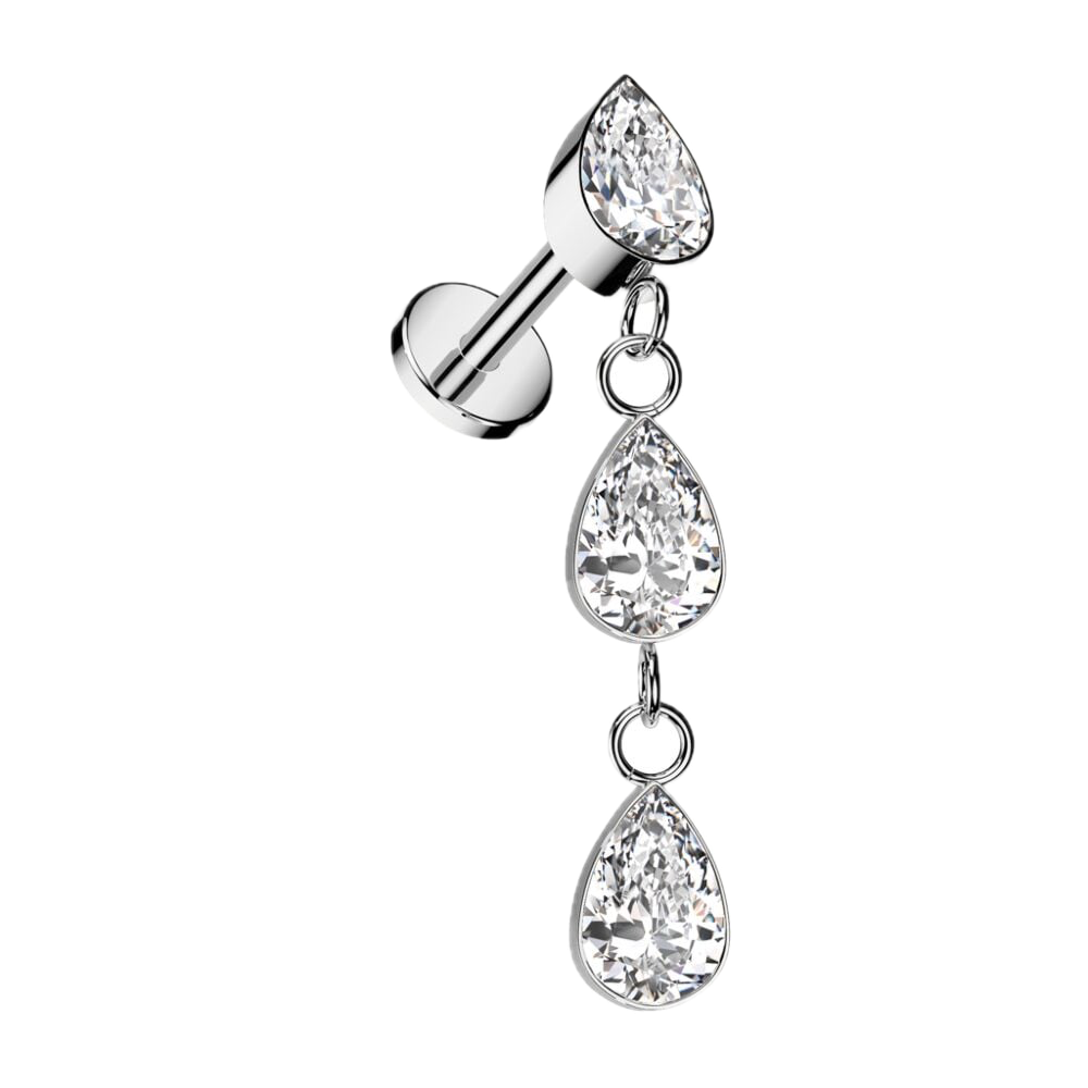Teardrop Titanium Flatback Stud