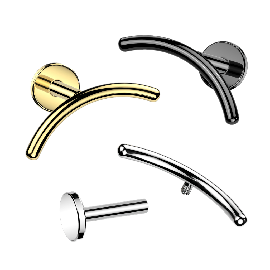 Soft Curve Titanium Flatback Stud