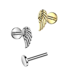 Angel Wing Titanium Flatback Stud