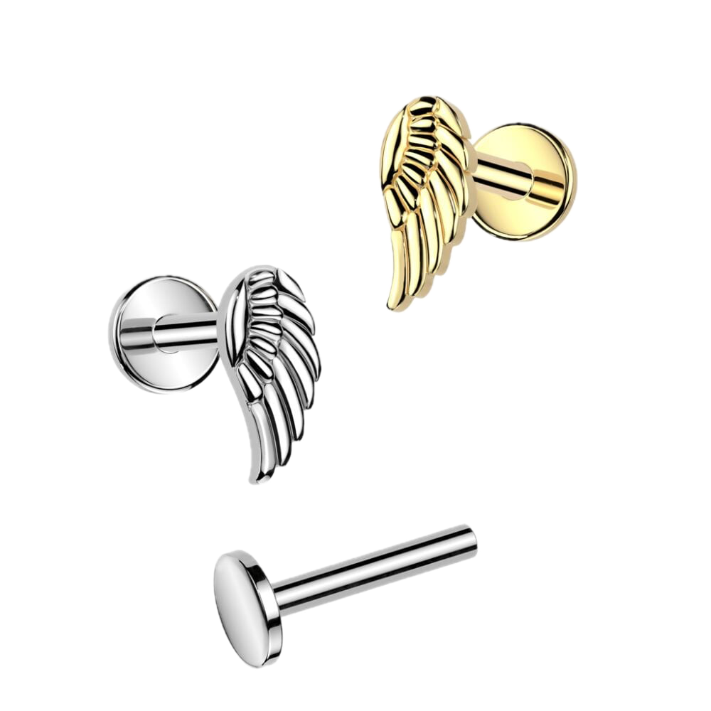 Angel Wing Titanium Flatback Stud