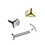 Soft Triangle Titanium Flatback Stud