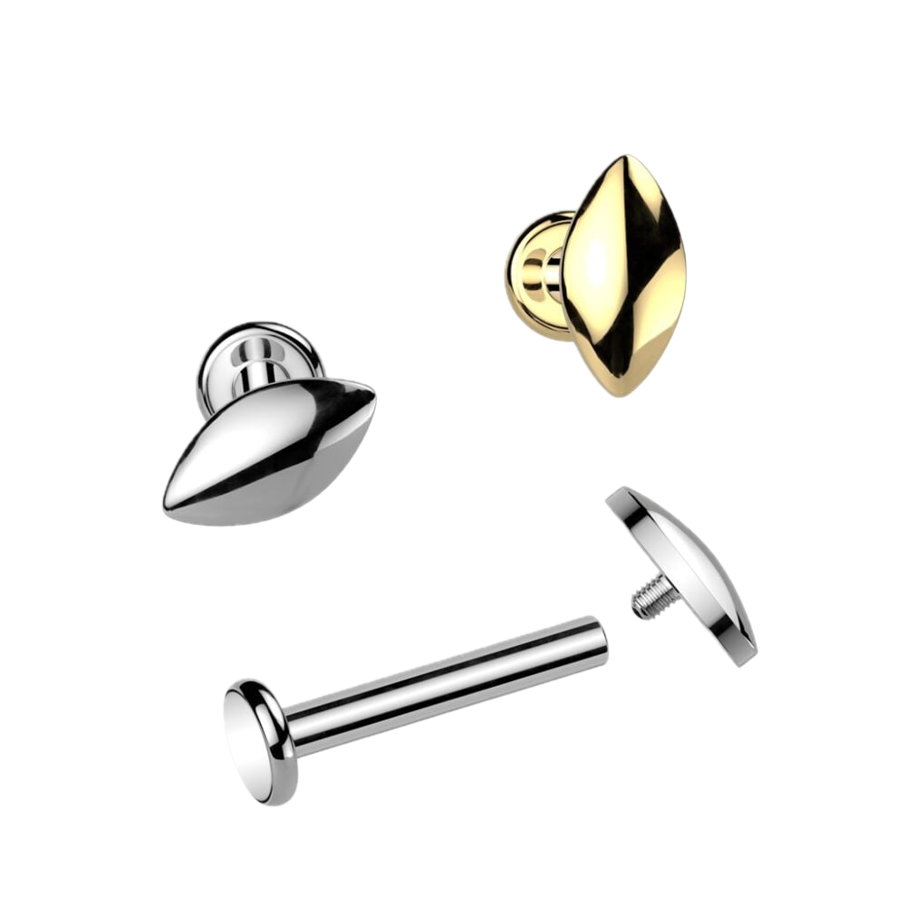 Soft Marquise Titanium Flatback Stud