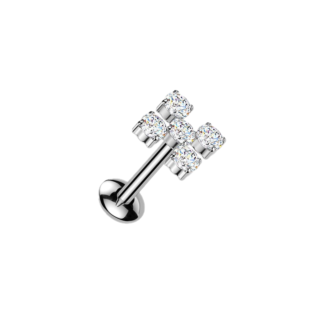 Sparkle Cross Titanium Flatback Stud