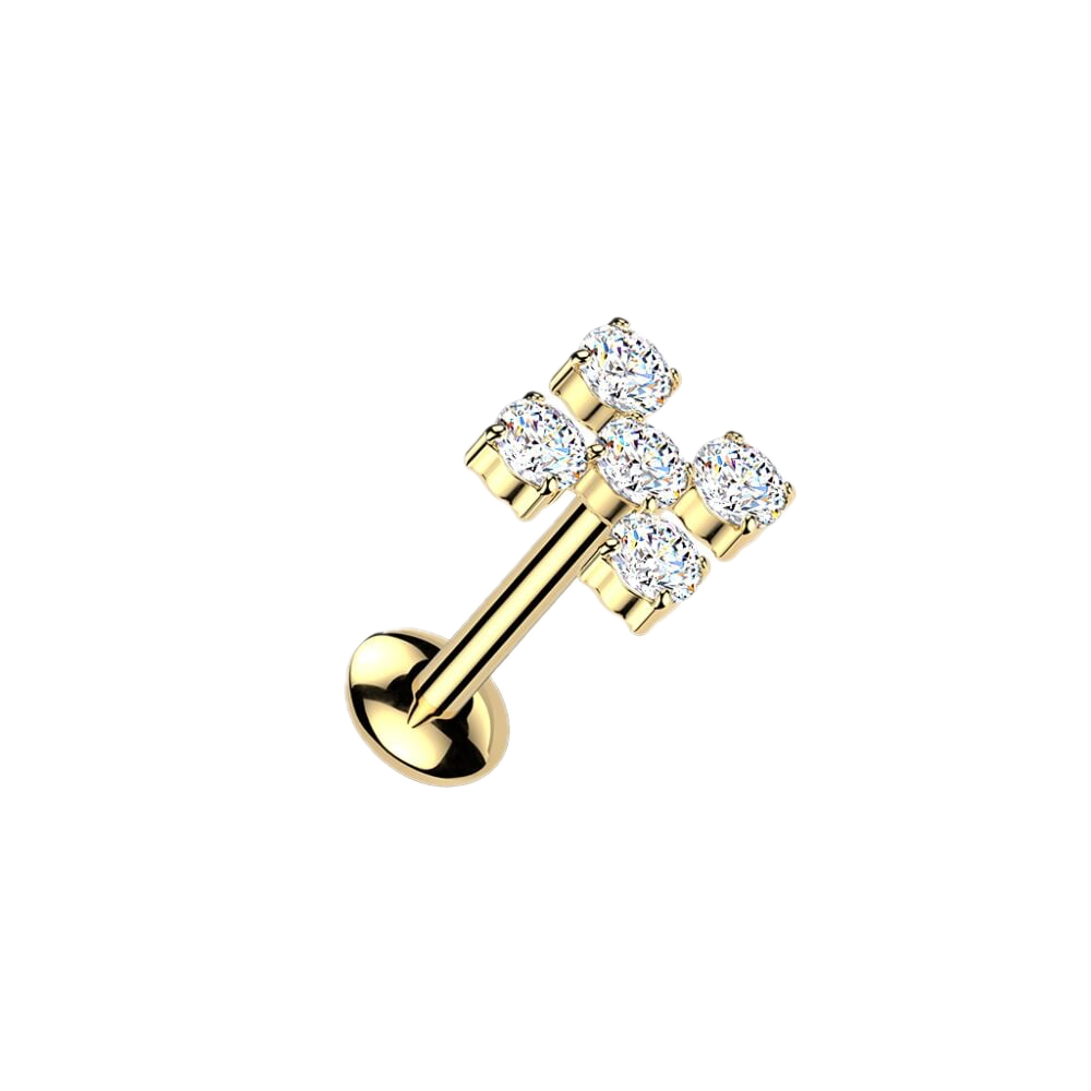 Sparkle Cross Titanium Flatback Stud