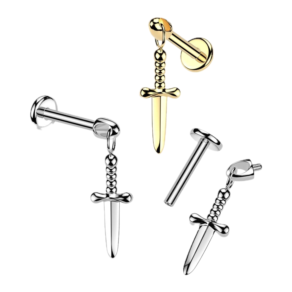 Little Dagger Titanium Flatback Stud
