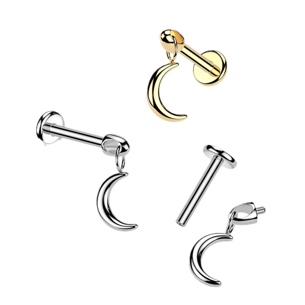 Moon Drop Titanium Flatback Stud