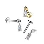 Baguette Drop Titanium Flatback Stud