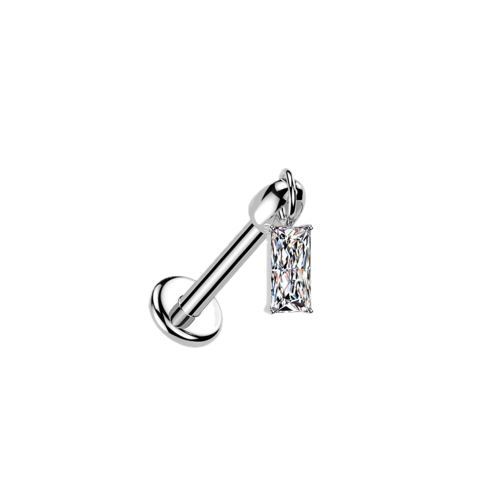 Baguette Drop Titanium Flatback Stud