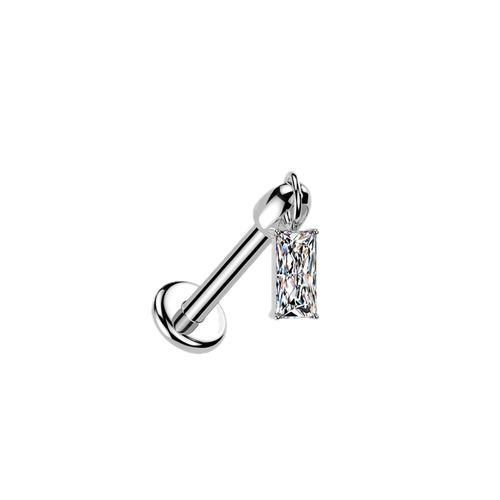 Baguette Drop Titanium Flatback Stud