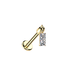 Baguette Drop Titanium Flatback Stud