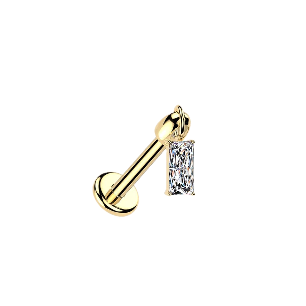 Baguette Drop Titanium Flatback Stud