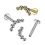 Bubble Row Titanium Flatback Stud