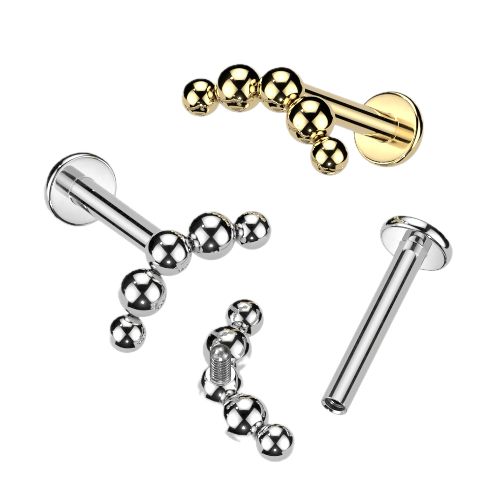 Bubble Row Titanium Flatback Stud